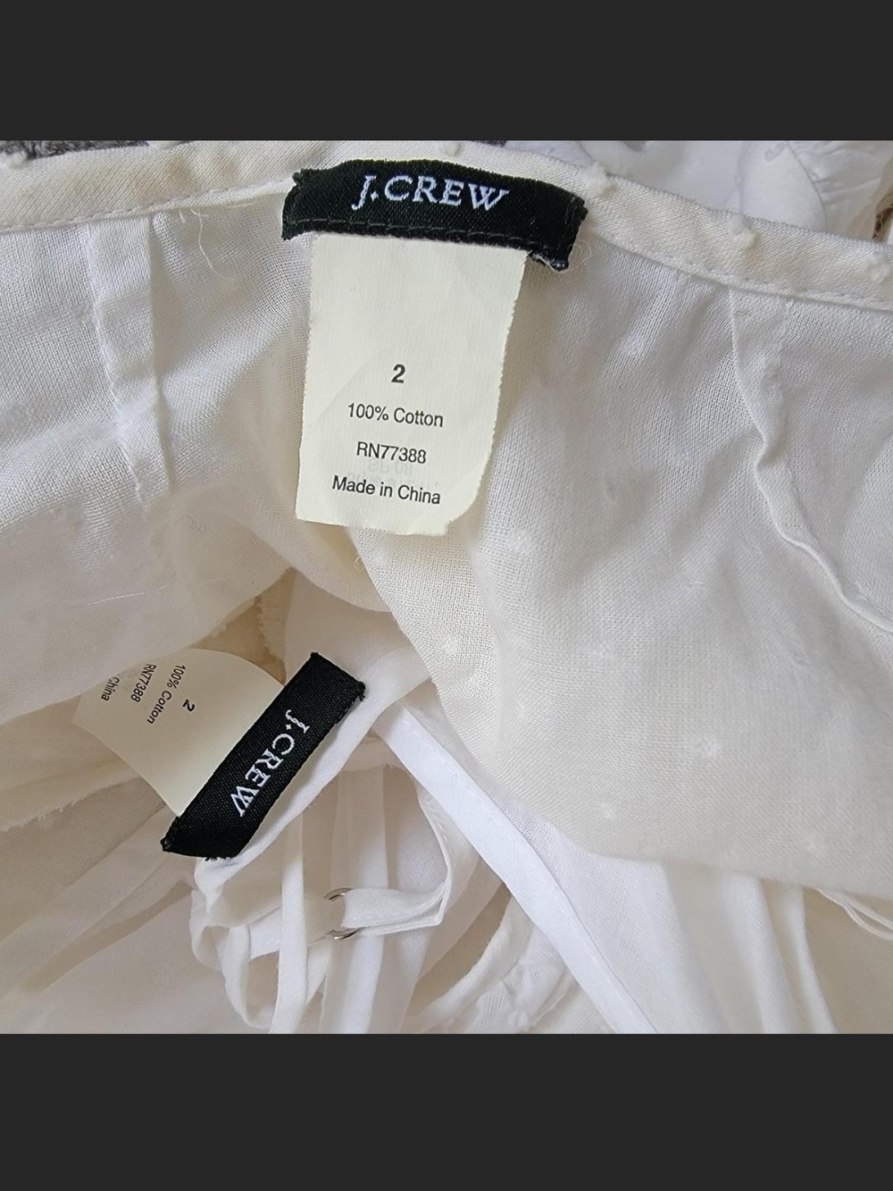 J. Crew White Vintage Fontana Swift Wrap Midi Dress with Ruffle V-Neck - Picture 3 of 3